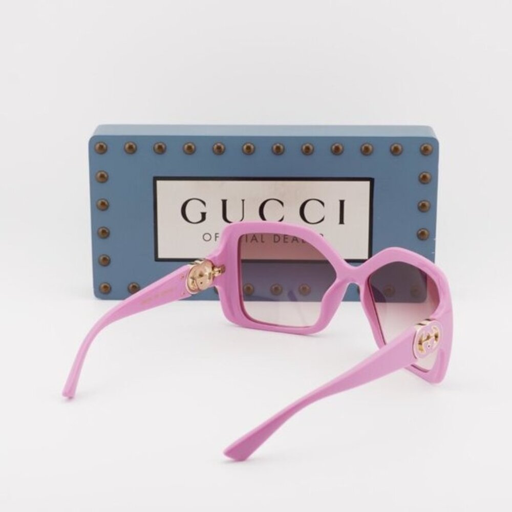 Gucci GG2015S 005 Square Sunglasses – Pink/Burgundy - Picture 5 of 12